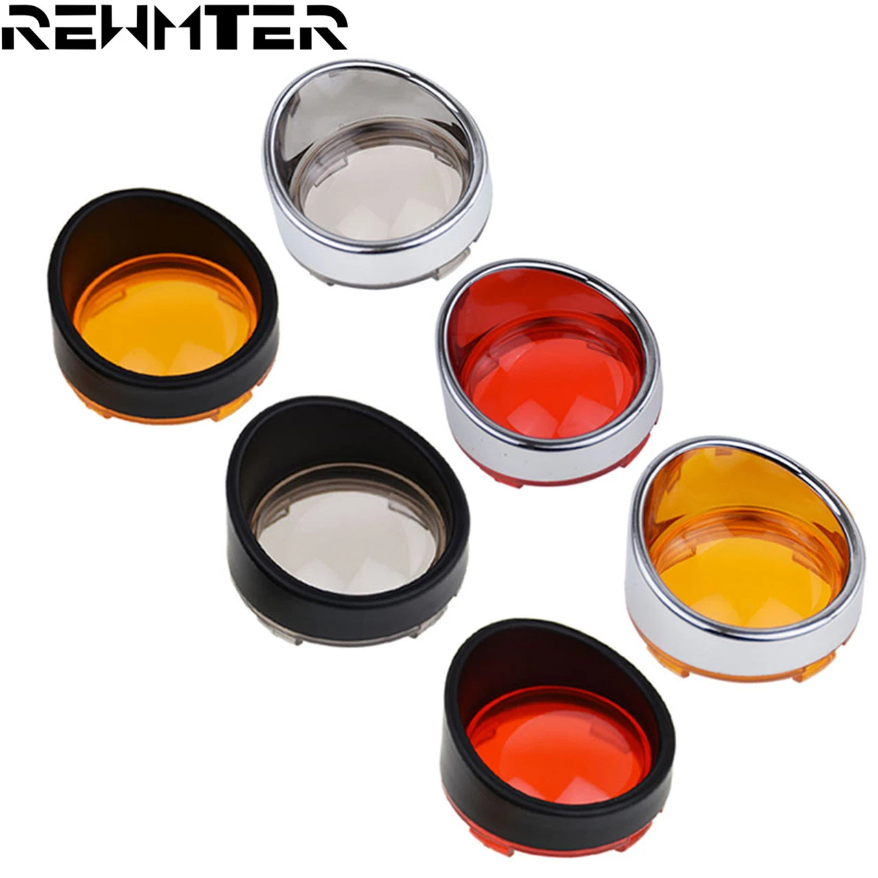 2pcs Motorcycle Turn Signal Light Bezels Lens Cover Visor Trim Rings