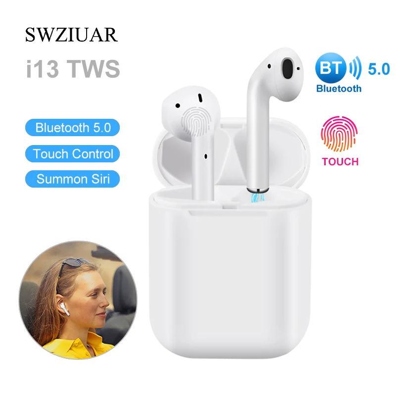 

2019 New i13 TWS Touch Control 1:1 for Air Wireless Bluetooth Earbud 5.0 3D Super Bass Earphonepk i10 i11 i12 TWS with Box