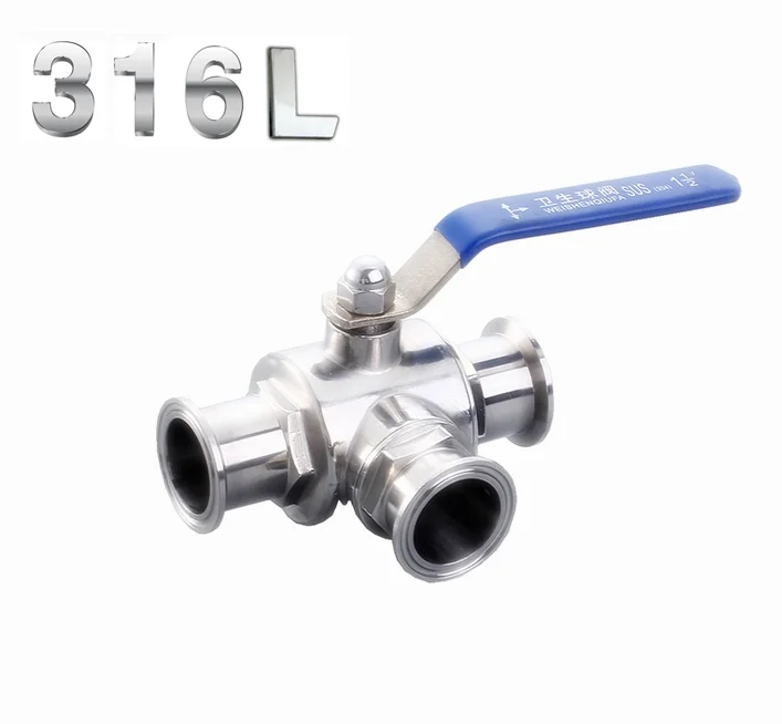 

2" 316L Stainless Three way Clamp Connection T Type Sanitary Ball valve