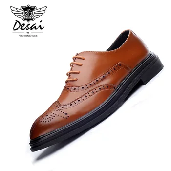 

Desai New Arrivals Men's British Brogue Carved Business Dress Shoes Men Casual Lace-up Shoes Formal Oxfords Shoes Size 38-44