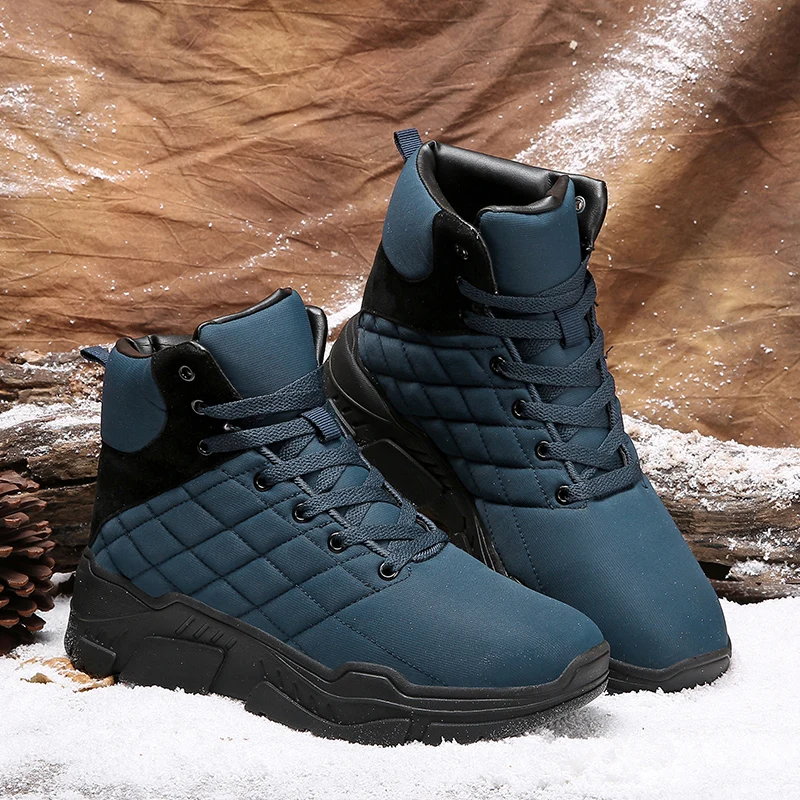 2018 Botas Krasovki Hommes Adulto blue Masculina Imperméables Et Pluie Masculino Chaudes Tenis De Chaussures Bottes Cheville Neige Mâle Black Hiver TZwx5qprT