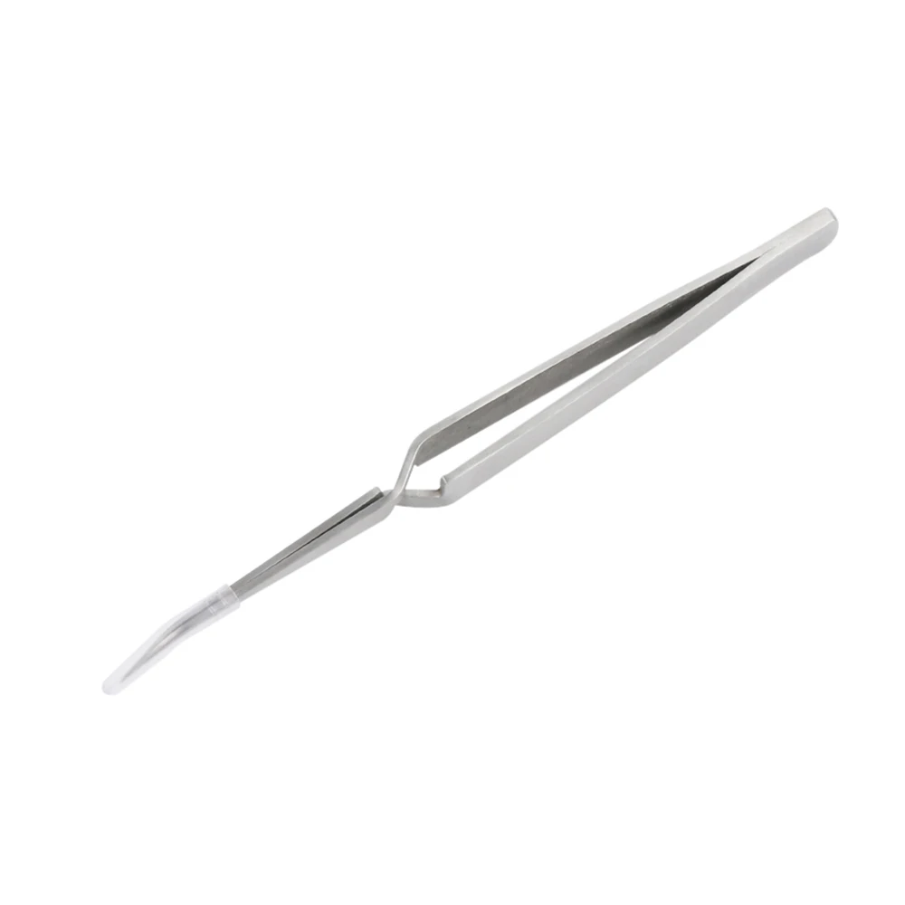 FIXFANS Precision Cross Lock Reverse Tweezers Stainless Steel Curved Thin Tip Self Close Holding Pliers Tweezers DIY Hand Tools