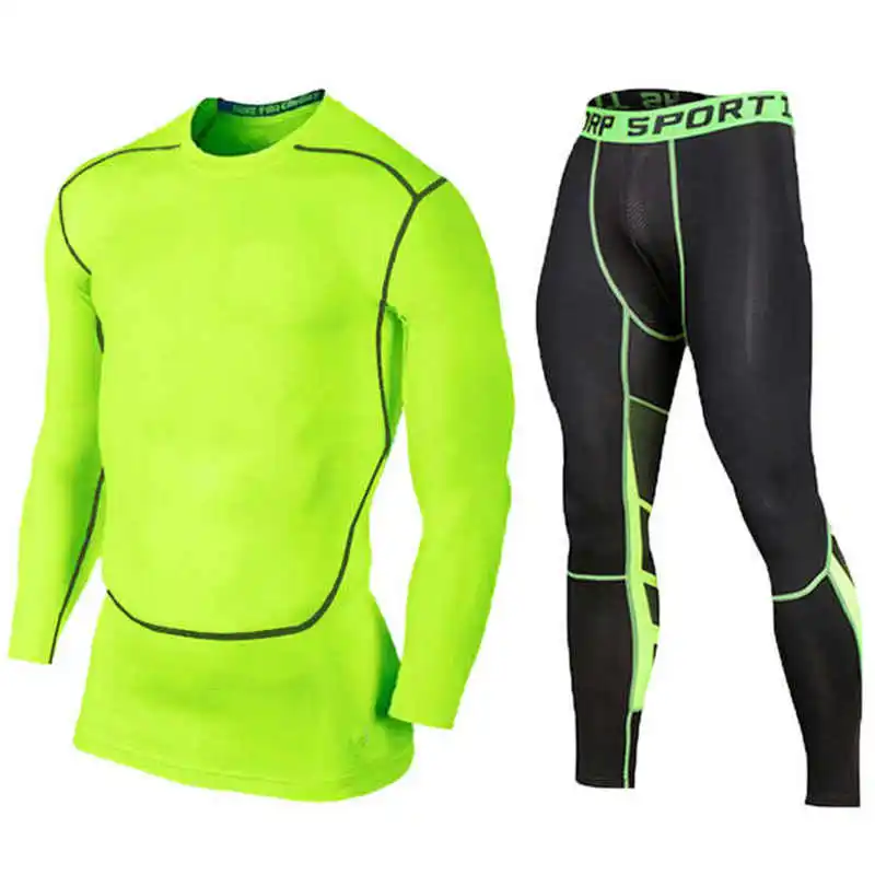 

Sports fitness kit elastic fast dry long sleeved trousers two piece outdoor running sportswear