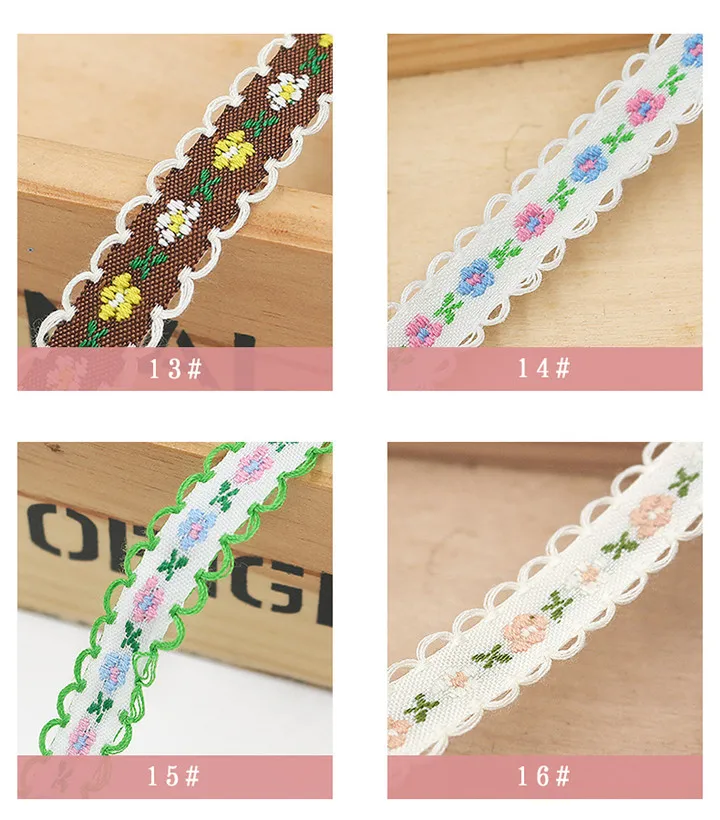 6  20M Ethnic Style Embroidery Ribbons Jacquard Lace Ribbon Clothing Decoration Satin Ribbons DIY Handmade Craft Gift Wrapping