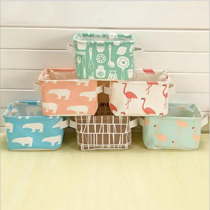 

Nordic Style Desktop Storage Basket Printing Waterproof Storage Box Sundries Organizer Home Decoration Accessories