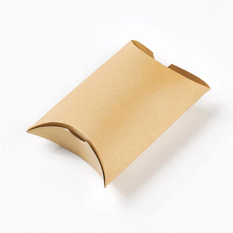 

30pcs Craft Paper Wedding Favor Gift Boxes Pillow Shape Party Box Bags Cardboard Box for Jewelry Storage Packaging 6.5x9x2.5cm