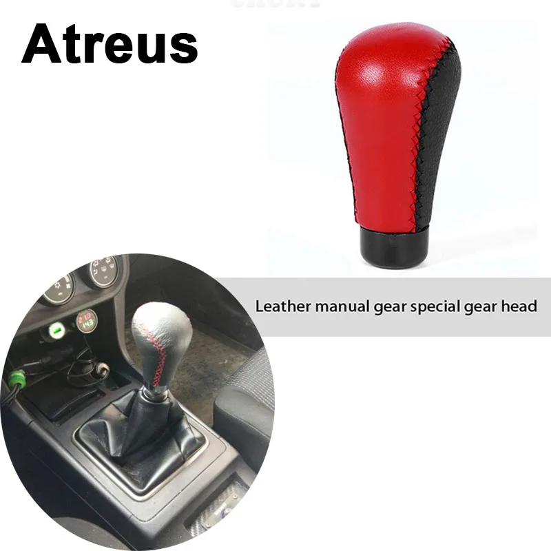 

Atreus Genuine Leather Car Gear Shift Lever Knob Cover Accessories For BMW e46 e39 e36 Audi a4 b6 a3 a6 c5 Renault duster Lada