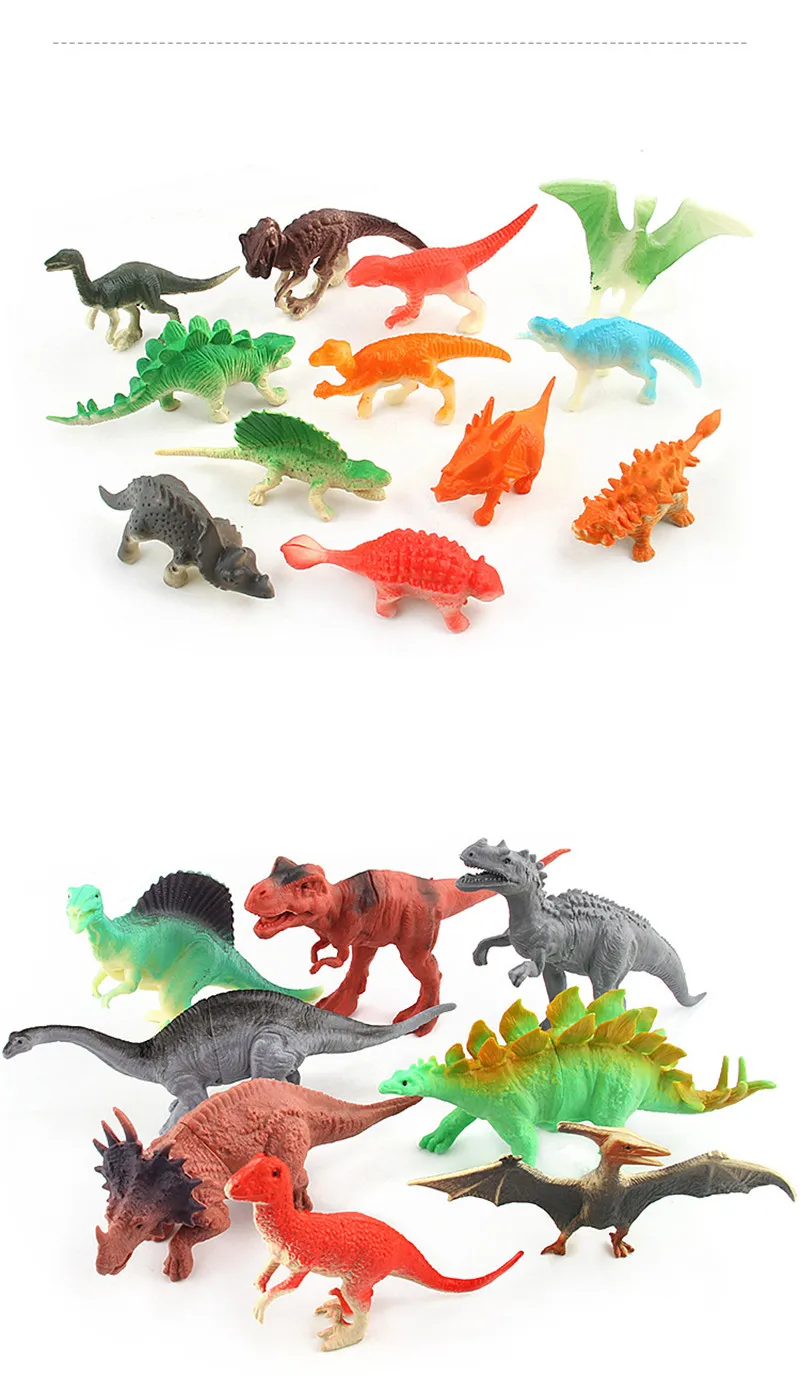 20 шт. DIY динозавры фигурки моделирование Мир животных модель набор динозавры вечерние пластиковые украшения подарки игрушки для детей