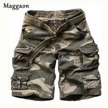 Мужские повседневные однотонные летние шорты в стиле милитари Camou новая одежда шорты Homme хлопок карго по колено минуты свободные работы