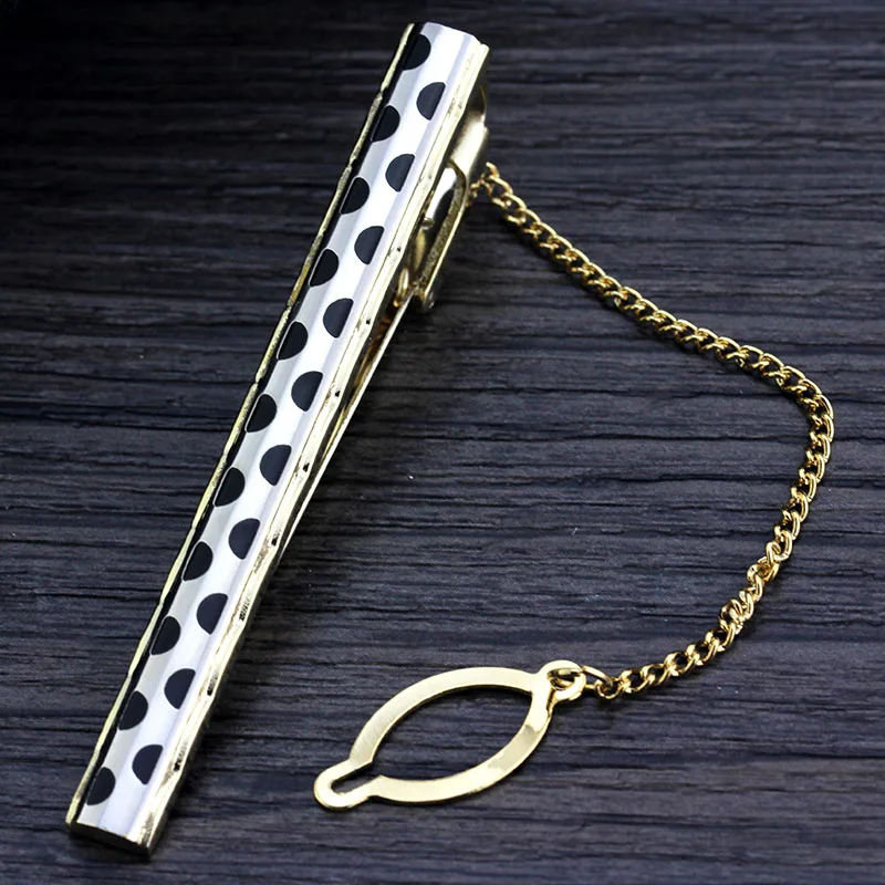 Mms Luxury Stainless Steel Tie Clip Sexy Black Dots Wedding Metal Tie