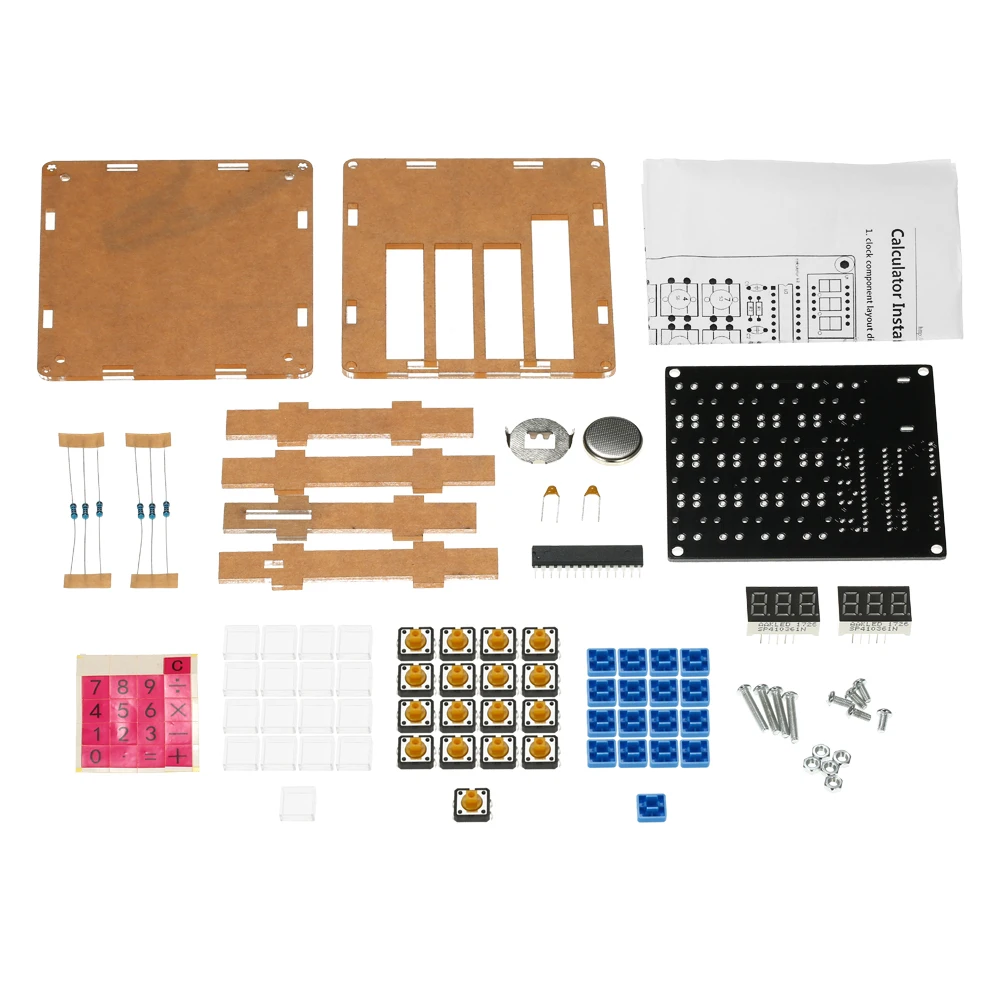 DIY MCU Calculator Kit Digital Tube Calculator with Transparent Case