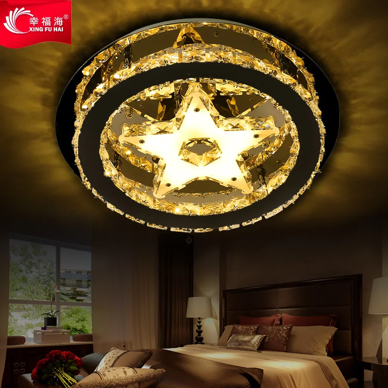 

Happy sea LED crystal bedroom lamp modern art ceiling lighting lamp master study Restaurant