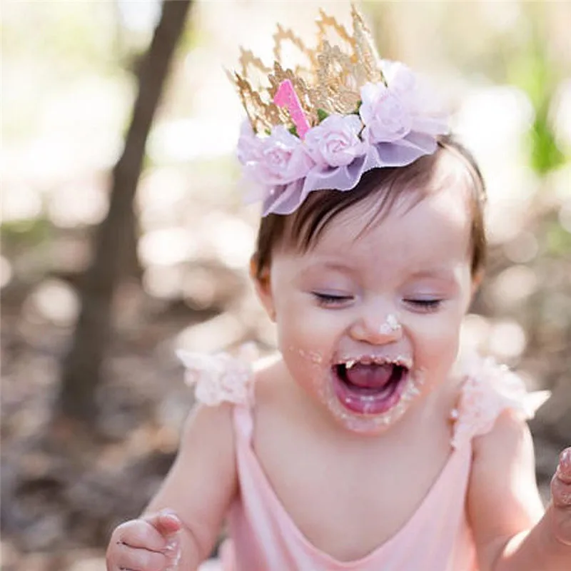 Buy Baby First Birthday Crown Hairbands Baby Girl with