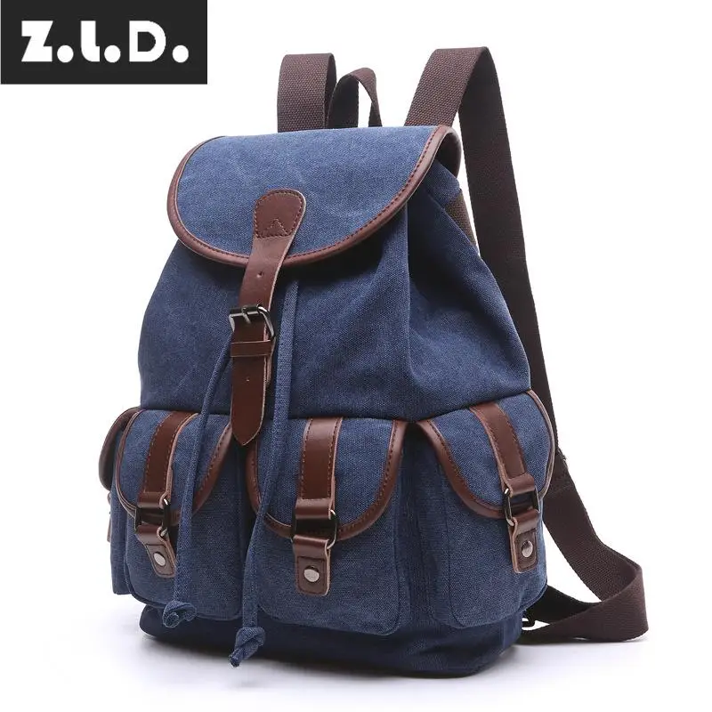 Лидер продаж новый трендовый женский холщовый рюкзак Z.L.D. однотонные