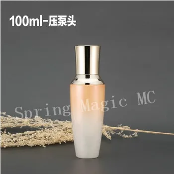 

100ml New Orange Glass Cosmetics Bottles High-end Package Bottle For Emulsion/Eye cream/Pump Lotion bottle Cosmetic Container