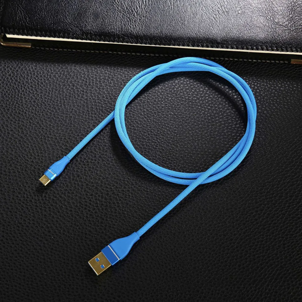 100 шт./лот 1 м нейлоновый Плетеный USB кабель 3 типа C металлический для зарядного