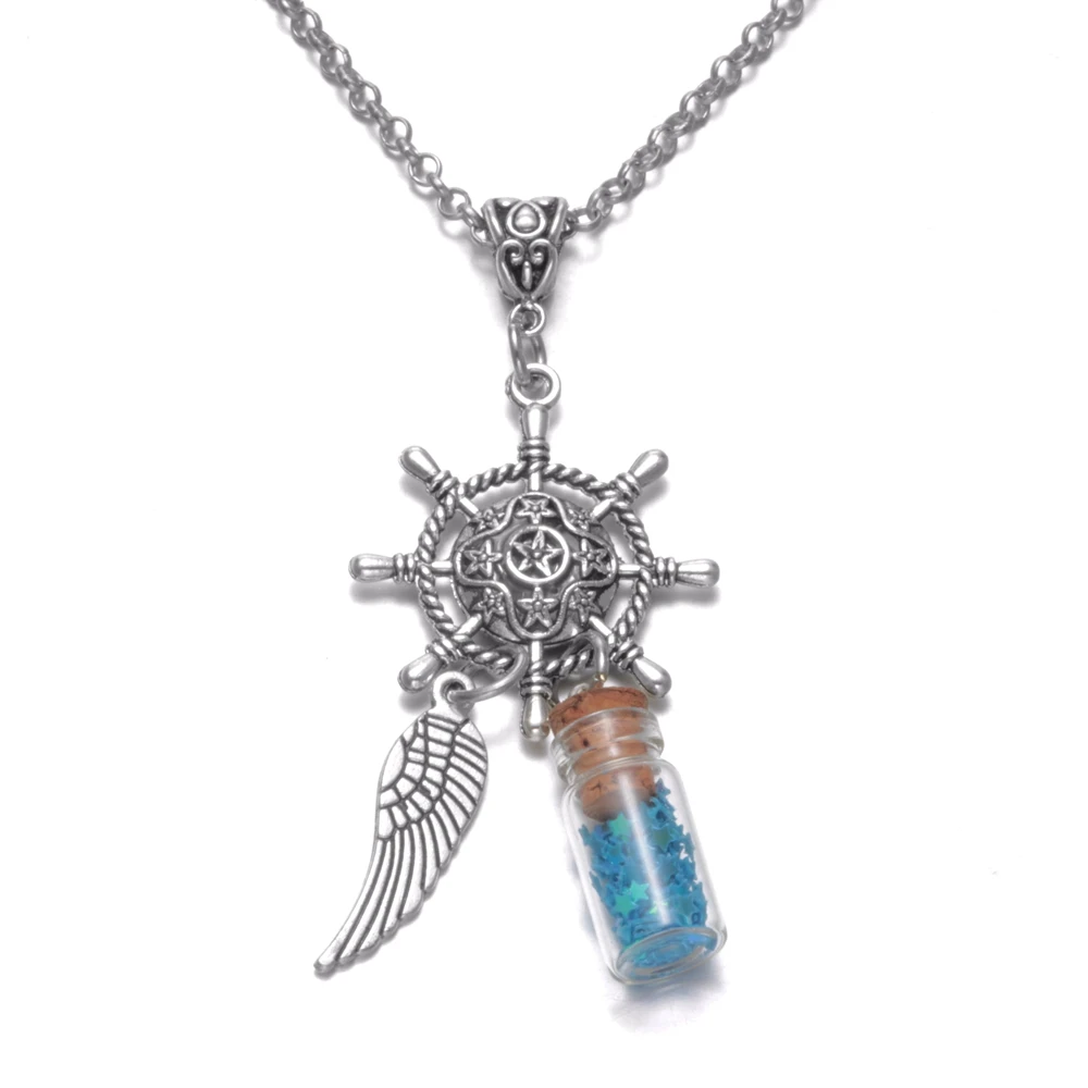 Подвесное ожерелье с подвеской в виде флакона перьев руля 12/18 мм|snap necklace|pendant