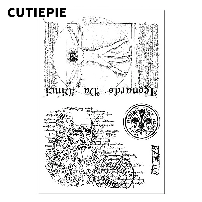

Vitruvian Man Transparent Clear Stamps for Scrapbooking DIY Photo Album Embossing Folder Paper Card Making Stencils Decor Crafts