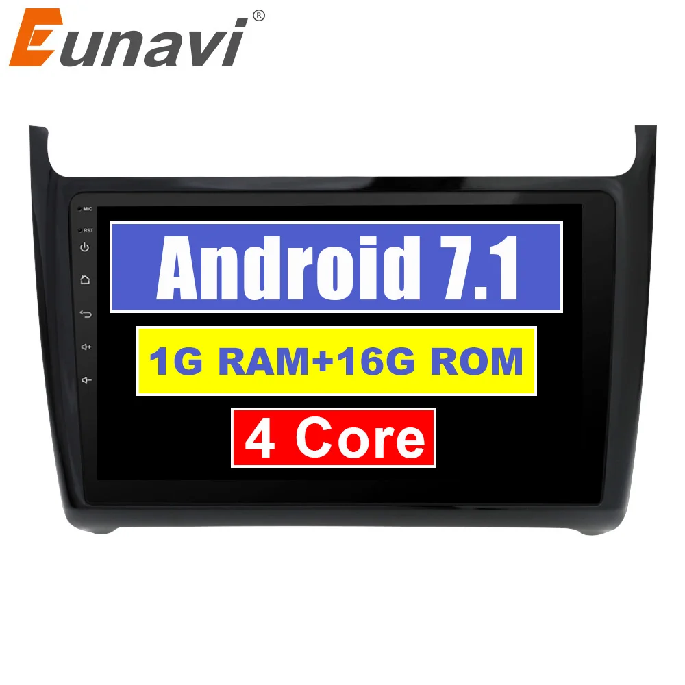 Eunavi 2 Din 10 1 ''четырехъядерный Android 7 автомобильный Радио Мультимедиа Видео