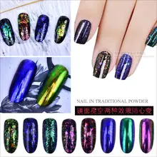 6 цветов, 0,2 г, для ногтей, фейерверк, цветная фольга, пудра хамелеон, зеркало, звездное небо, Аврора, блестящие хлопья, гальваническое покрытие, эффект вспышки