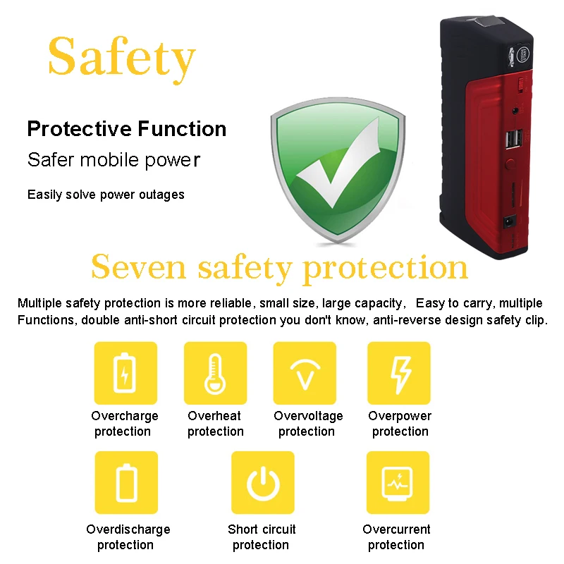 68800mAH Portable Jump Starter For Car Mini Emergency Starting Device Power Bank 600A Peak Auto Booster Charger Emergency Car