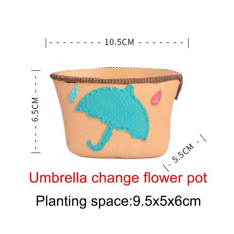 Мини зонтик непромокаемые сапоги в форме бумажника суккулентные растения Смола Цветочный Горшок микро пейзаж кашпо ваза домашний сад Декор подарки - Цвет: E
