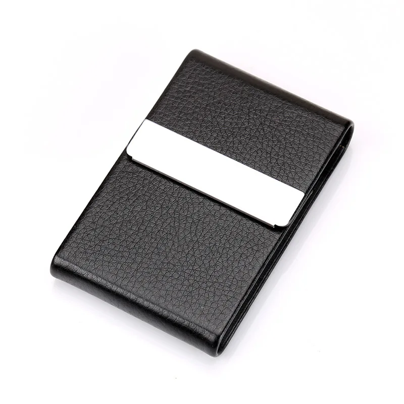 

Credit Card Holder Women Card Wallet Stainless Metal PU Leather RFIDProtector