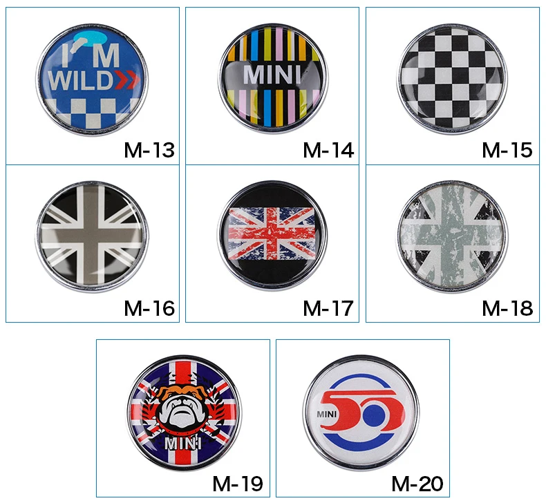 AMBERMILE Car Front Grill Emblem Badge Metal Stickers for Mini Cooper Countryman R55 R56 R50 R53 R60 R61 F54 F55 F56 Accessories (2)