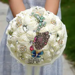 2019 Свадебный букет de mariage жемчуг с бабочкой невесты Искусственный Свадебный s цветы бисер Кристалл