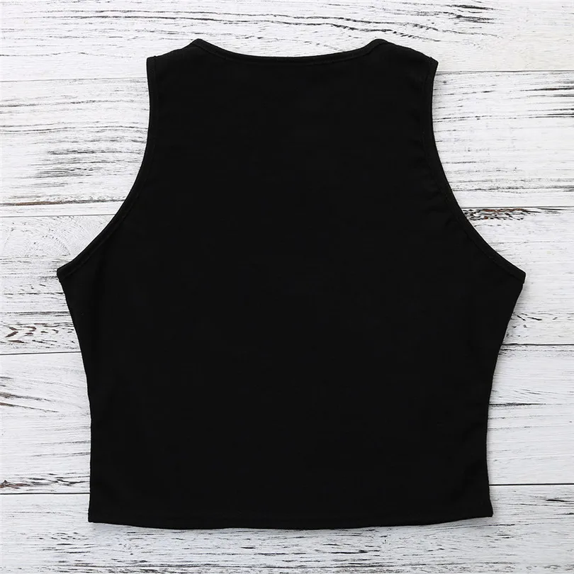  Women Spring Summer Sexy Burn Your Bra Tank Tops Crop Top Yoga Vest Sleeveless Beach Blouse Casual T Shirt #4M19 (8)