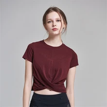 WBTRO укороченный топ женский спортивный топ рубашка для йоги Calzas Deportivas Mujer рубашка для фитнеса Camisas Deporte Mujer Спортивная одежда для тренажерного зала