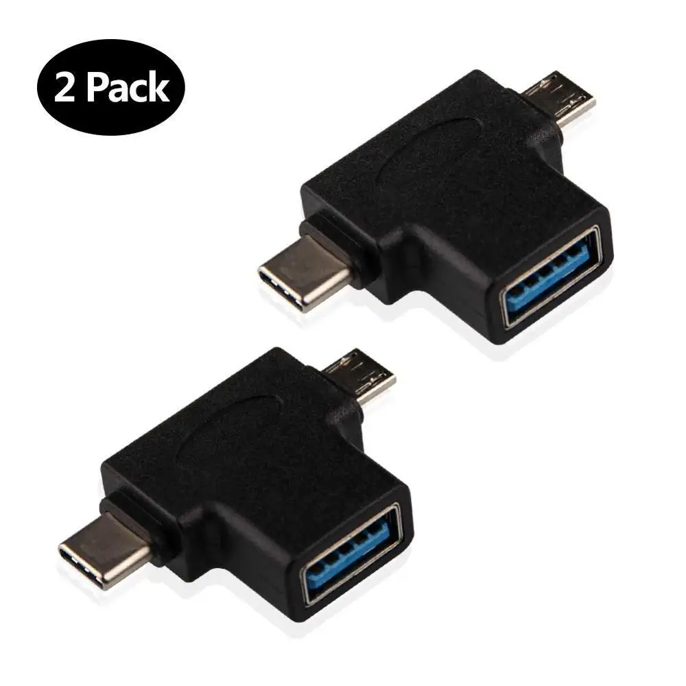 

Multifunction 2-in-1 Micro USB 3.0 & USB 3.1 Type C USB OTG Adapter ConverterTables(180 Degree 2PCS)