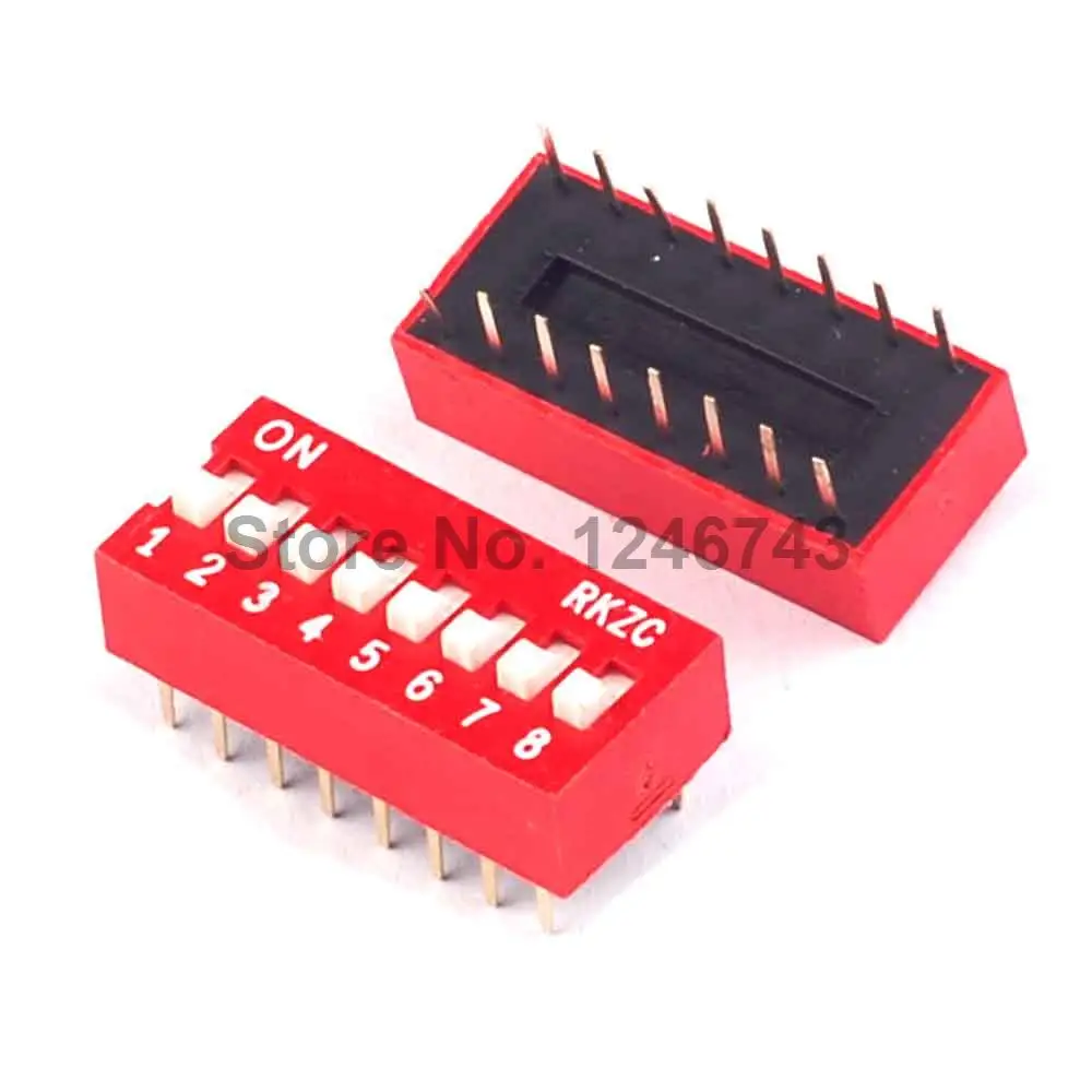 

30PCS 2.54mm 8Pin Flat Dial Switch Toggle Switch DIP Switch
