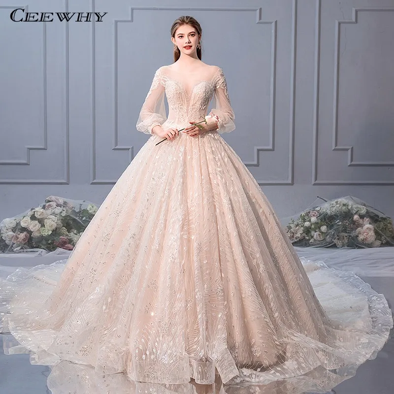

CEEWHY Boho Vintage Lace Wedding Dress 2019 Bride Simple Sheap Bridal Gown Real Photo Long Sleeve Weding Dress Vestido de Noiva