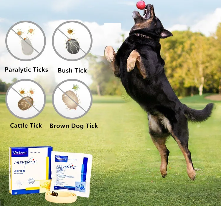 Virbac Preventic Tick Collar, убивает и отстегивает клещей в течение 4 месяцев, один воротник, 25"