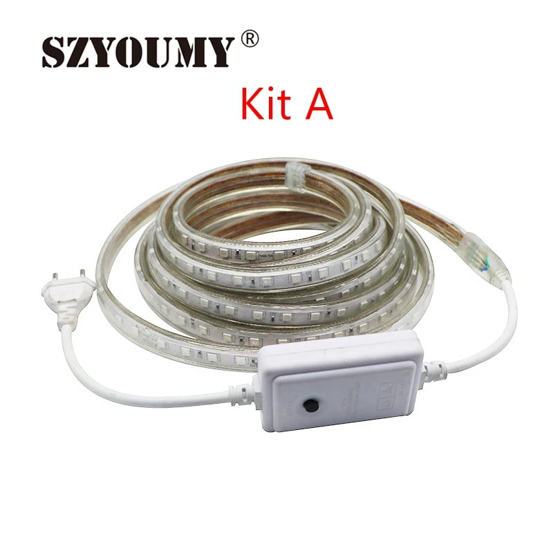 #Best SZYOUMY Led Strip 5050 RGB 220V With Controller 60 Led M IP67 Waterproof Outdoor Home Decoration String Lighting Flexibe Tape