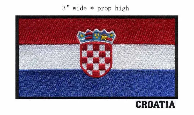 

3" wide Croatia embroidery flag patch for iron on transfer/vertical stripe/badge