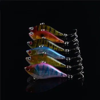 

6pcs lots good quality fishing lures VIB Inner Reflection Foil RealSkin Painting With Balls Vibration Bait Fishing Tackle