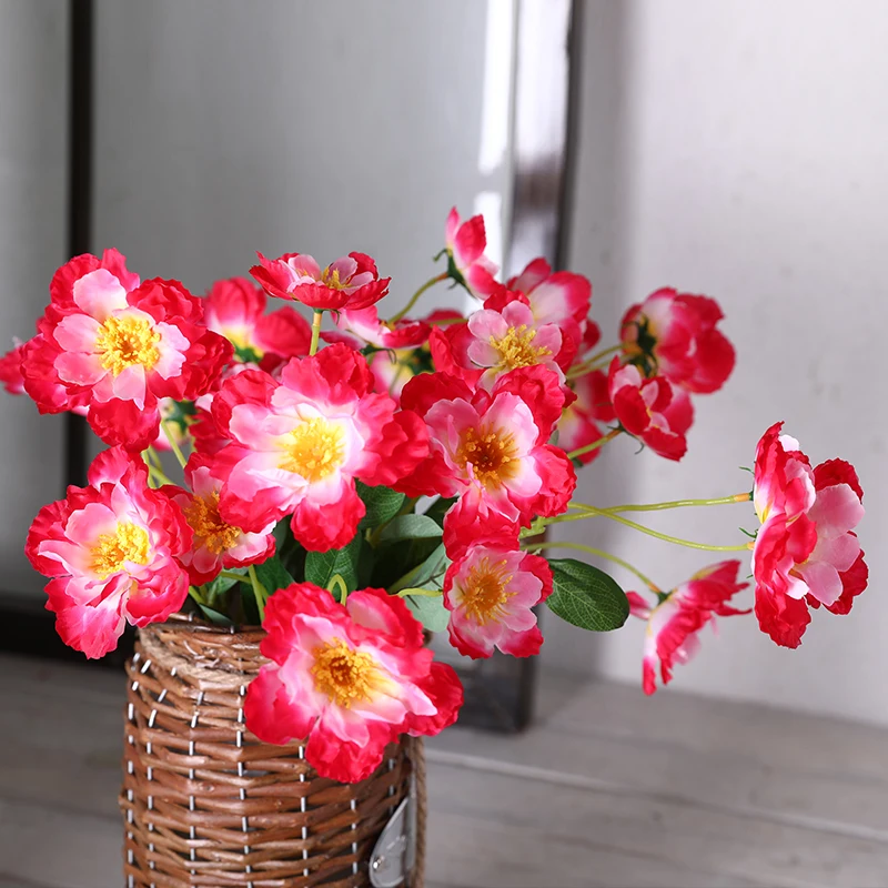 

5pcs Rosemary Bouquet Artificial Flowers for Dining Table Home Decor Virgin Mary's Rose Fake Flower Decoration High Quality