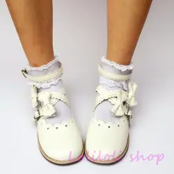 Милые туфли Лолиты для принцессы японский дизайн индивидуальные специальные формы белый обувь с бантом низкая Туфли на каблуке 1227a