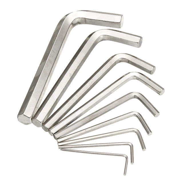 9Pcs Metric Combination Hex Key  Metric Allen Ball Point Wrench Set 1.5mm to 10mm  Industrial Spanner Torque Key Hand Tool