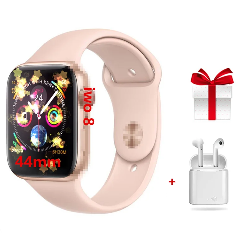 

Iwo 8 smartwatch Luxury SmartWatch case for apple iPhone Android Smart phone heart rate monitor pedometor (Red Button) fast ship