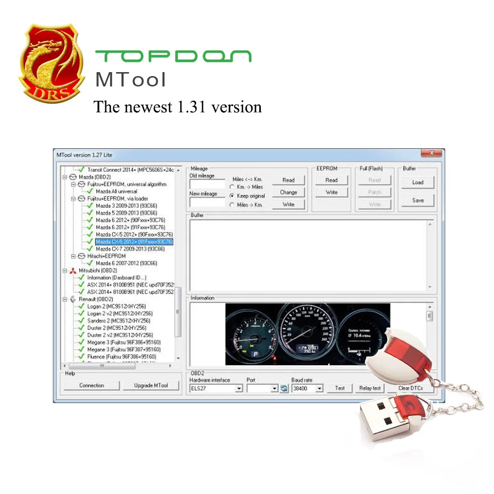 

Mileage Adjustment Tool MTool Mileage Programmer Use to Adjust the Mileage Change of Cars ODB M-BUS Car Mileage Correction Tool