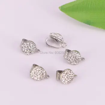 

Wholesale 20Pcs Pave Rhinestone Pinch Bail Pendants Clasps Jewelry Making
