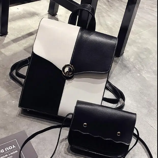 

Korean version of the new hit color shoulder bag Japanese simple square backpack high school student bag fashion backpack