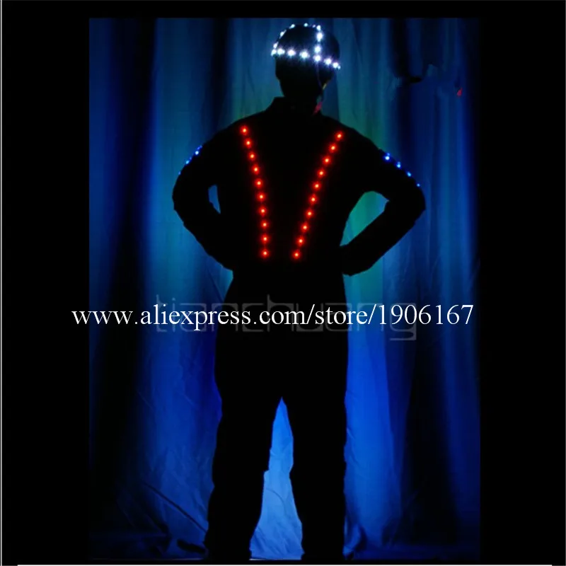  LED Light up Tron dance Costumes0
