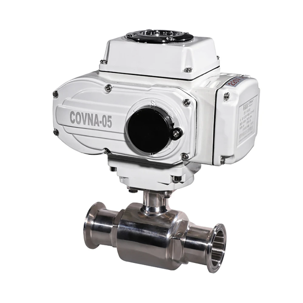 Clamp 1 inch Food Grade Sanitary 2 Way Motorized Ball Valve On Off Type