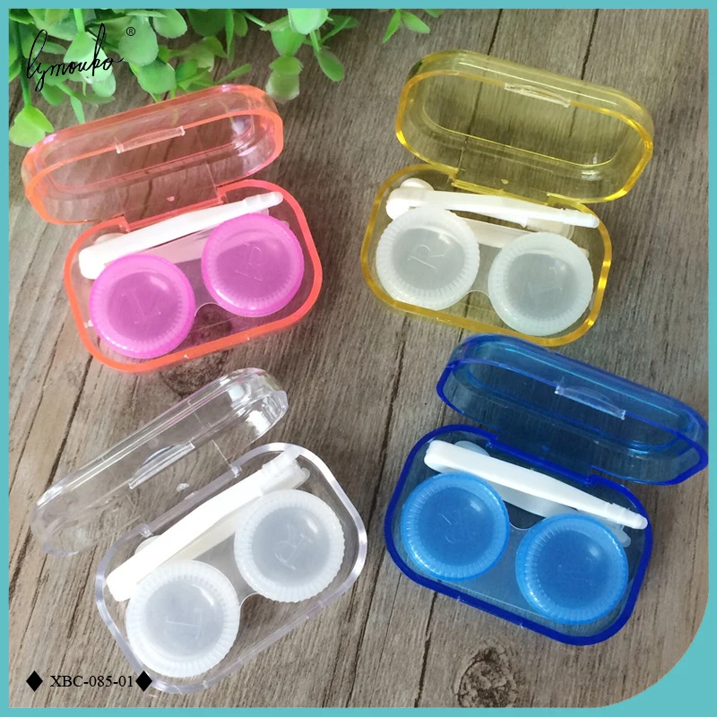 Lymouko ขายร้อนโปร่งใสแบบพกพาผู้หญิง Contact Lens Case สำหรับผู้ถือเก็บ