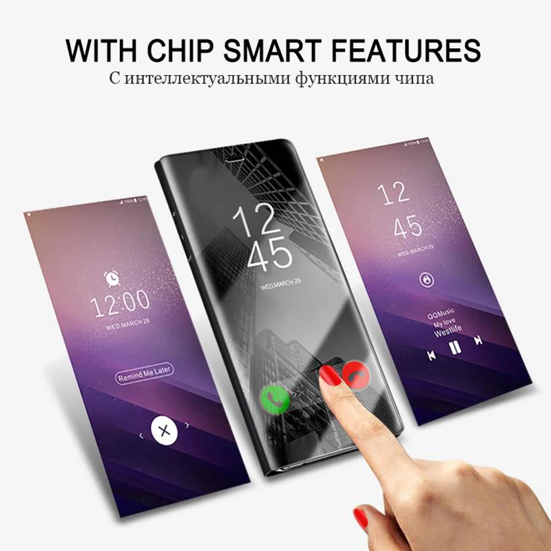 Смарт-чип флип-чехол с подставкой для samsung Galaxy S8 Plus S8 S7 S6 Edge Plus S9 Plus Note 8 5 Note8 Note5 View Cover