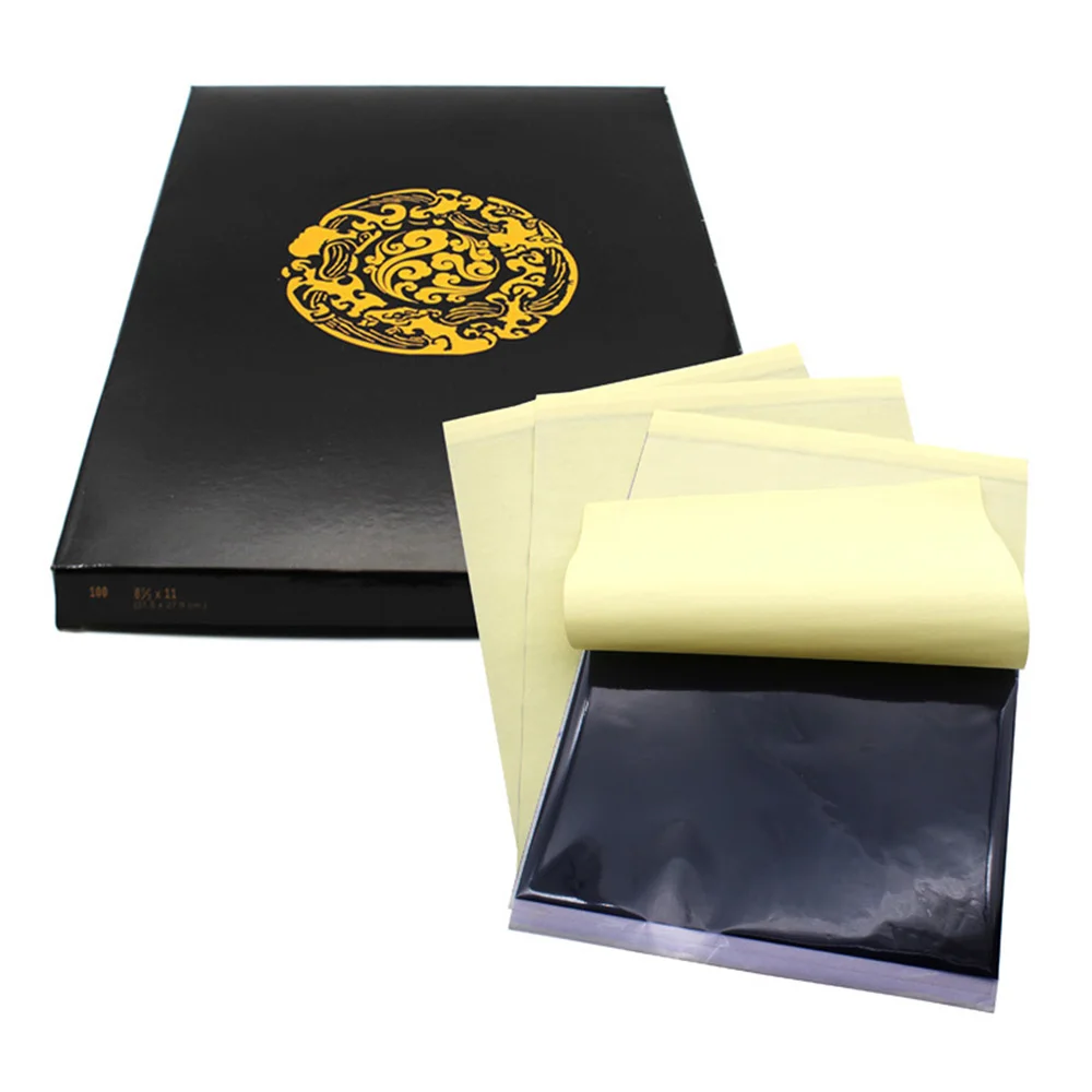 

100 Sheets A4 Transfer Stencil Paper Tattoo Practice Skin for Tattoo Needle Machine Transfer Paper Tattoo Stencil Copier Carbon